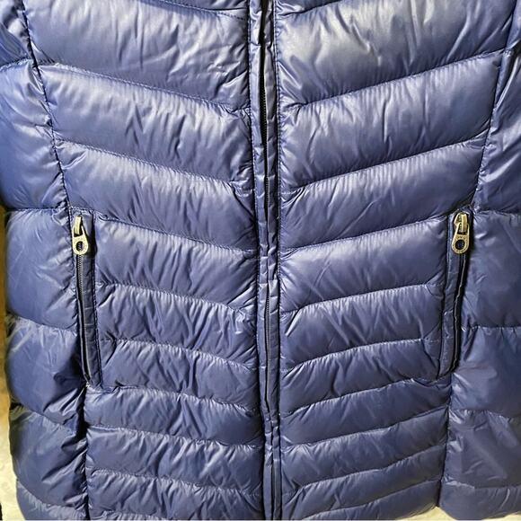 Tommy Hilfiger Women's Duck Down Puffer Coat Size XS Blue Packable Hooded Jacket - Picture 4 of 11